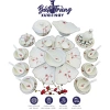 Bộ Hoa Mặt Trời Bày Mâm Cúng Gia Tiên Hoạ Tiết Đào Đỏ Men Kem 2 Size Gốm Sứ Bát Tràng Giá 750.000 5