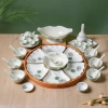 Bộ Hoa Mặt Trời Bày Mâm Cúng Hoạ Tiết Bồ Công Anh Vẽ Tay 2 Size Gốm Sứ Bát Tràng 4