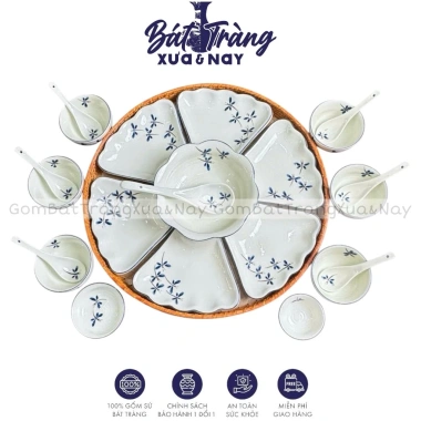 Bộ Hoa Mặt Trời Mâm Cúng Gia Tiên Hoạ Tiết Thủ Công Gốm Bát Tràng - 420.000₫ 2