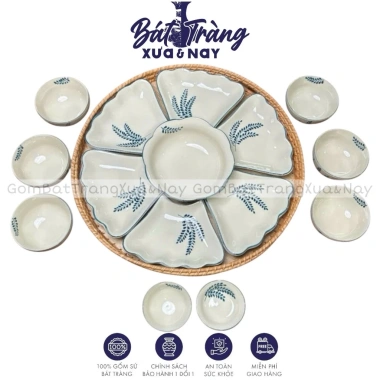 Bộ Hoa Mặt Trời Mâm Cúng Gia Tiên Hoạ Tiết Thủ Công Gốm Bát Tràng - 420.000₫ 3