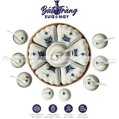 Bộ Hoa Mặt Trời Mâm Cúng Gia Tiên Hoạ Tiết Thủ Công Gốm Bát Tràng - 420.000₫ 6