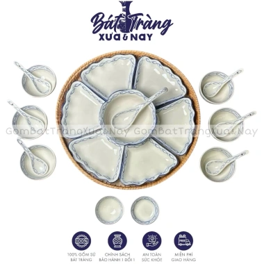 Bộ Hoa Mặt Trời Mâm Cúng Gia Tiên Hoạ Tiết Thủ Công Gốm Bát Tràng - 420.000₫ 8