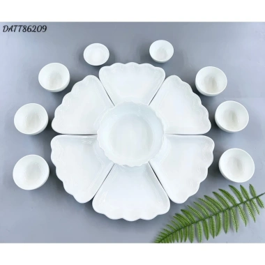 Bộ Hoa Mặt Trời Men Trắng Khử Bày Mâm Cúng 3 Size - Gốm Sứ Bát Tràng, Giá 300.000đ 4
