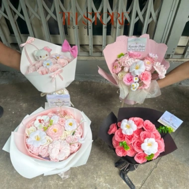 Bó hoa sáp quà tặng sinh nhật, lễ tốt nghiệp kèm túi, đèn, thiệp giảm 20% 4