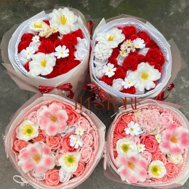 Bó hoa sáp tròn kèm túi, đèn, thiệp - Quà tặng Valentine, sinh nhật, 8/3, 20/10, kỷ niệm - Giá 209.000đ 3