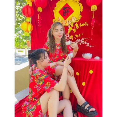 Bộ họa tiết Khăn trải bàn Con Công Đồ mặc nhóm nổi bật size 10kg‑98kg giảm còn 59.000₫