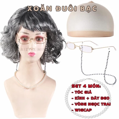 Bộ Hóa Trang Bà Cụ Già Trung Niên - Phụ Kiện Tiện Dùng Cho Cosplay, Lễ Hội, Diễn Kịch - Giá Ưu Đãi 83k