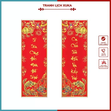 Bộ Hoành Phi câu đối treo phòng thờ - Tranh gỗ tráng gương, trang trí nội thất, giá ưu đãi 585.000₫