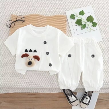 Bộ hoạt hình mùa hè cho bé trai 0-5 tuổi, dây treo mỏng, tay ngắn, 2 trang phục thời trang giảm giá 3 Bộ hoạt hình mùa hè cho bé trai 0-5 tuổi, dây treo mỏng, tay ngắn, 2 trang phục thời trang giảm giá 3