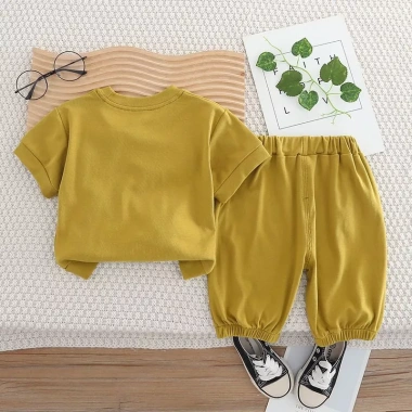 Bộ hoạt hình mùa hè cho bé trai 0-5 tuổi, dây treo mỏng, tay ngắn, 2 trang phục thời trang giảm giá