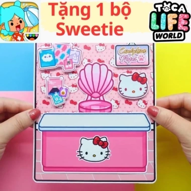 Bộ học liệu bóc dán thông minh búp bê giấy & nhà thủ công Tocaboca Hello Kitty – Đồ chơi trẻ em tự làm, giá 169k 8