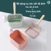 Bộ hốt cát mèo 3 món, lưới kép 3mm/10mm, hốt sạch không mùi, kim loại + hộp + giá treo
