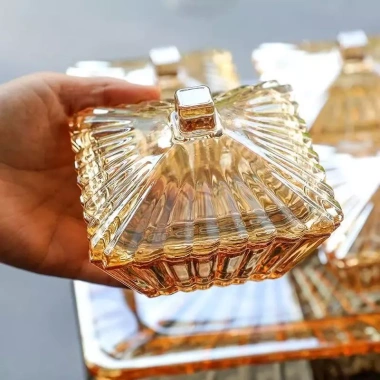 Bộ hũ đựng mứt Tết thủy tinh cao cấp kèm khay – Bánh kẹo, trái cây sấy, sang trọng, 430k 5