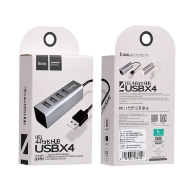 Bộ Hub 4 cổng USB Hoco HB1 chính hãng, tốc độ cao, plug‑and‑play, giá ưu đãi 109.000₫