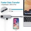 Bộ HUB Type C 5 trong 1 - HDMI 4K, USB 3.0, RJ45 LAN, vỏ nhôm - Giá ưu đãi 95.000₫ 3