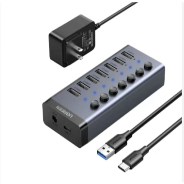 Bộ HUB USB 3.0 7 cổng vỏ nhôm Ugreen 90.305 5Gbps, công tắc 12V2A - Cao cấp, chính hãng 5 Bộ HUB USB 3.0 7 cổng vỏ nhôm Ugreen 90.305 5Gbps, công tắc 12V2A - Cao cấp, chính hãng 5