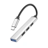 Bộ HUB USB 4 in 1 Hoco HB26 Type‑C – 4 USB, 1 USB 3.0 lên tới 1TB, chỉ 139.000₫ 4