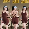 Bộ jumpsuit tập gym yoga jumba có mút thoải mái co giãn giảm giá hấp dẫn 6