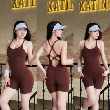 Bộ jumpsuit tập gym yoga jumba có mút thoải mái co giãn giảm giá hấp dẫn