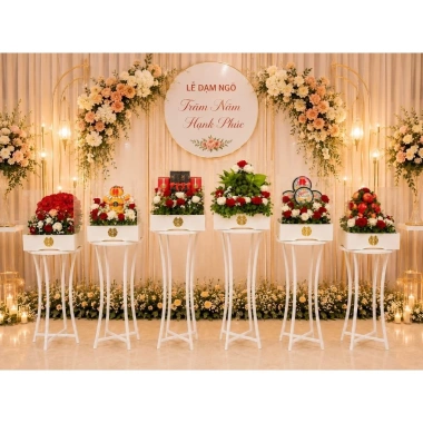 Bộ kệ 7 chiếc lễ tráp mâm quả cưới hỏi - Giá ưu đãi 1,400,000₫, bền đẹp, sang trọng 5