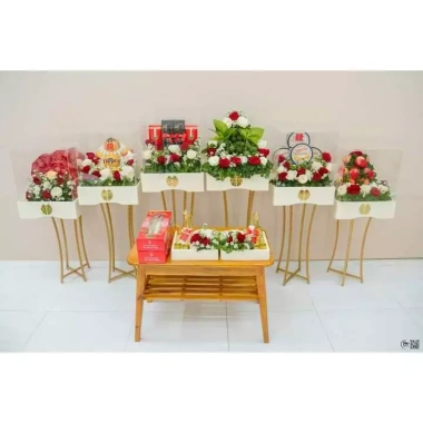 Bộ kệ 9 cái lễ tráp mâm quả cưới hỏi - Giá ưu đãi 1.8tr, chất liệu bền, sang trọng 2