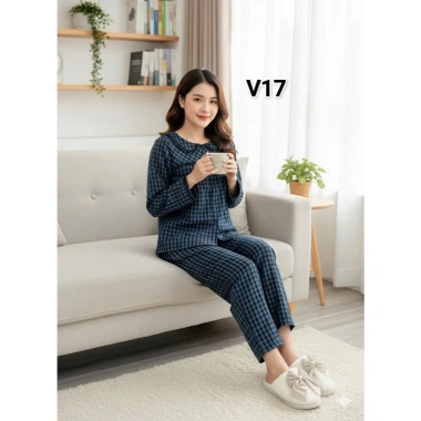 Bộ kẻ dài xinh, mặc nhà thoải mái - Đầm ngủ đẹp, giá chỉ 151.200₫, giảm tới 18% 3