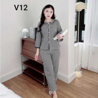 Bộ kẻ dài xinh, mặc nhà thoải mái - Đầm ngủ đẹp, giá chỉ 151.200₫, giảm tới 18% 8
