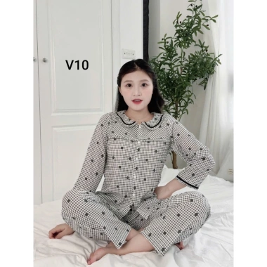 Bộ kẻ dài xinh, mặc nhà thoải mái - Đầm ngủ đẹp, giá chỉ 151.200₫, giảm tới 18% 9