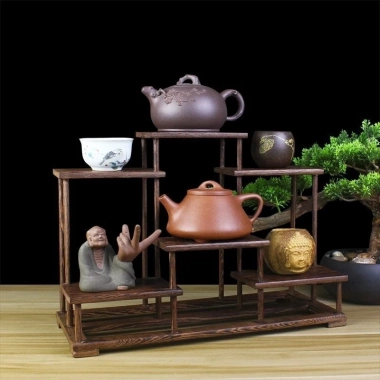 Bộ kệ trưng bày gà cánh rắn gỗ tím cát ấm - Giá trà, ưu đãi 238.875đ