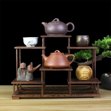 Bộ kệ trưng bày gà cánh rắn gỗ tím cát ấm - Giá trà, ưu đãi 238.875đ 2