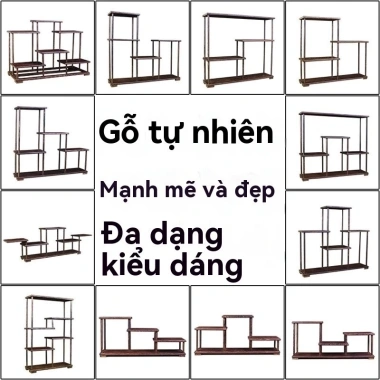 Bộ kệ trưng bày gà cánh rắn gỗ tím cát ấm - Giá trà, ưu đãi 238.875đ 3