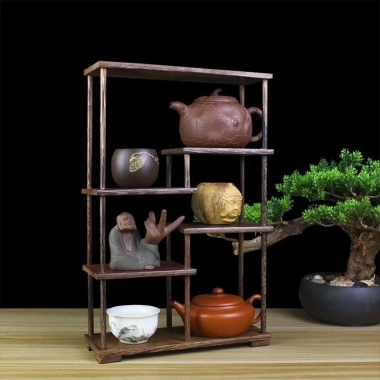 Bộ kệ trưng bày gà cánh rắn gỗ tím cát ấm - Giá trà, ưu đãi 238.875đ 5