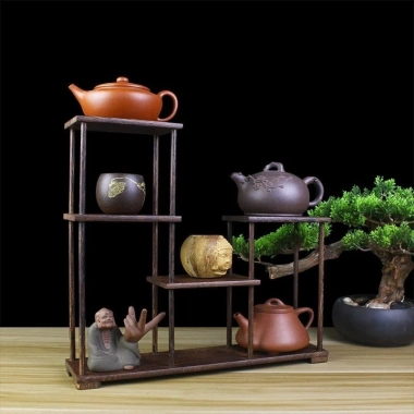 Bộ kệ trưng bày gà cánh rắn gỗ tím cát ấm - Giá trà, ưu đãi 238.875đ 6