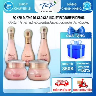 Bộ Kem Dưỡng Da Cao Cấp Puderma Luxury Exosome – Nâng Cơ Giảm Nhăn Tái Tạo Mờ Thâm Nám – Giá 719.800₫
