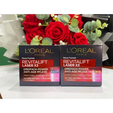 Bộ Kem Dưỡng Da Loreal Revitalift Laser X3 - Trị Nếp Nhăn, Dưỡng ẩm, Giá Khuyến Mãi 589k