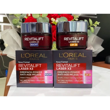 Bộ Kem Dưỡng Da Loreal Revitalift Laser X3 - Trị Nếp Nhăn, Dưỡng ẩm, Giá Khuyến Mãi 589k