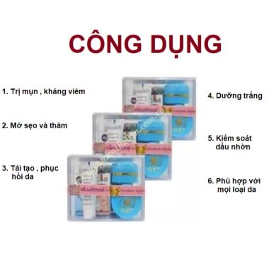 Bộ kem khử mụn dưỡng trắng tái tạo da Thái Lan 5 món - Giảm giá 114k