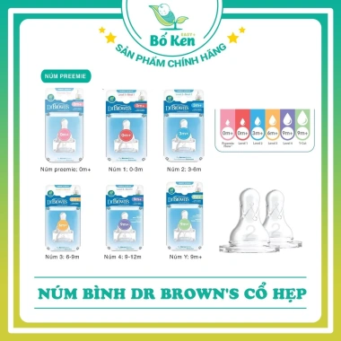 Bố Ken Núm Ty Bình Sữa Dr Browns - Cổ Rộng Plus & Cổ Hẹp, Size Đa Dạng, Hàng Chính Hãng, Giá 99.960₫ Bố Ken Núm Ty Bình Sữa Dr Browns - Cổ Rộng Plus & Cổ Hẹp, Size Đa Dạng, Hàng Chính Hãng, Giá 99.960₫