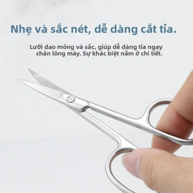 Bộ kéo GlowNest chống khói – Thép không gỉ an toàn cắt tỉa mũi, lông mày, râu 4 Bộ kéo GlowNest chống khói – Thép không gỉ an toàn cắt tỉa mũi, lông mày, râu 4