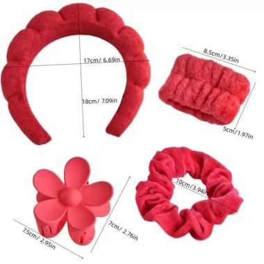 Bộ kẹp dây đeo cổ tay rửa mặt đám mây đầy màu sắc Scrunchie 6 chiếc - Giao nhanh, giảm 22% 5