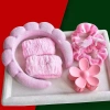 Bộ kẹp dây đeo cổ tay rửa mặt đám mây đầy màu sắc Scrunchie 6 chiếc - Giao nhanh, giảm 22% 9