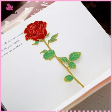 Bộ Kẹp Sách Vintage Trung Hoa Hoa Hồng Lá Kim Loại - Đánh Dấu Trang Sel, Quà Tặng Học Sinh Văn Phòng Phẩm, Đồ Dùng Học Tập 5