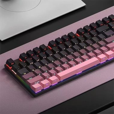 Bộ keycap PBT Hồng Hoàng Hôn 104 phím hồng tím đen – Giá 400.000₫