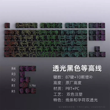 Bộ Keycap PBT OEM 130+ Phím Khắc Cạnh Gradient KCRAFT giá ưu đãi 346.300 VND