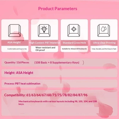 Bộ Keycap Sakura Gradient KCAP - World of keycaps, giảm giá 20% còn 555.555₫ 3 Bộ Keycap Sakura Gradient KCAP - World of keycaps, giảm giá 20% còn 555.555₫ 3