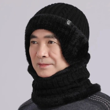 Bộ khăn quàng cổ mũ HYCEO - Mũ chui đầu lông cừu ấm áp, chống gió, chống lạnh thể thao ngoài trời