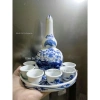 Bộ Khay nậm rượu RỒNG hoặc SEN cúng thắp hương men lam - khay tròn + nậm + 6 chén, giá ưu đãi 150.000 VND 3