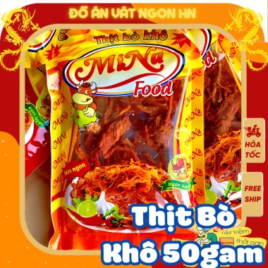 Bò khô 50g - Đồ ăn vặt chất lượng, ngon hấp dẫn, chỉ 21.000₫ Bò khô 50g - Đồ ăn vặt chất lượng, ngon hấp dẫn, chỉ 21.000₫