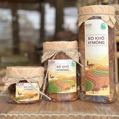 Bò khô nguyên miếng Thượng hạng OCOP 3 sao HTX Bò Mông, giá chỉ 119.000₫ 2