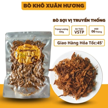 Bò Khô Sợi XUÂN HƯƠNG 500g - Vị truyền thống thơm ngon, giá ưu đãi 490.000 VND